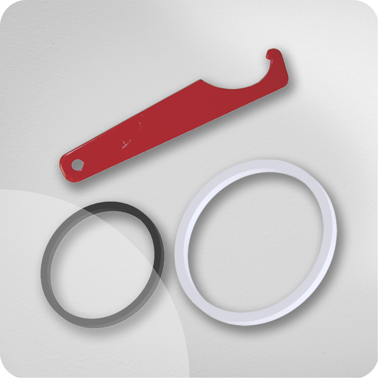 Clés et joints pour raccords symétriques