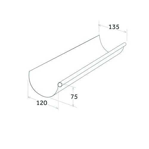 Gouttière MEP GD25 en PVC Noir - développé 250 MM - 4 M