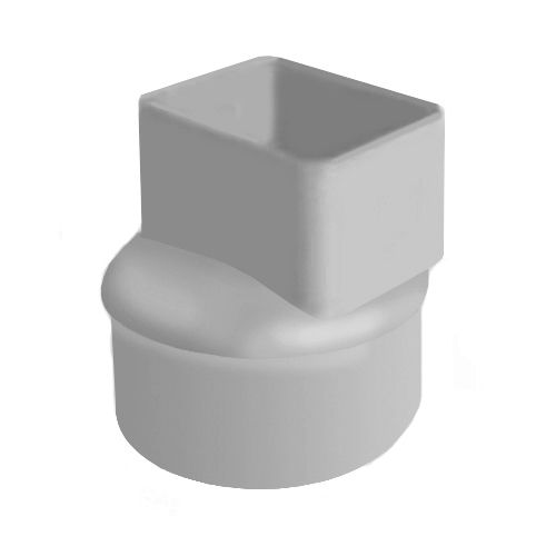 Manchon de descente carré pour gouttière PVC CLASSIC coloris blanc 