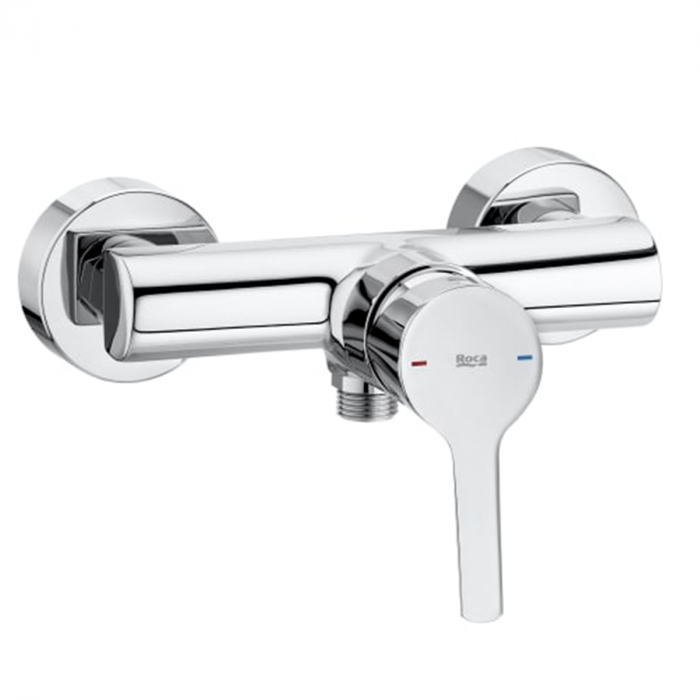 Mitigeur douche MALVA mural avec raccords excentrés Chromé Roca