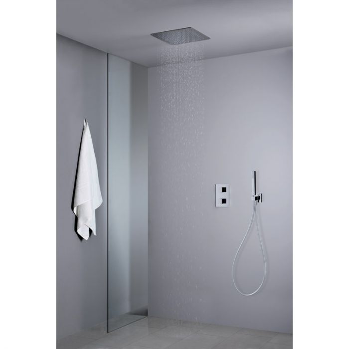 Système de douche thermostatique encastré au plafond - 500 mm