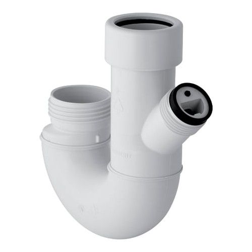 Siphon à Profil Bas Pour Baignoire | Tuyau Flexible Gris ABS | Installation Sans Outil | Étanche Et Réglable | Pour Camping-car