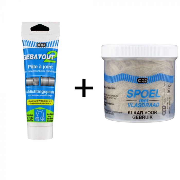 Pâte à joint Gebatout 125Gr et son dévidoir de Filasse 80Gr - GEB