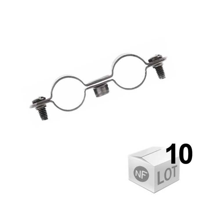 Colliers Double Isophoniques Fischer 7x150 Mm - Lot De 25, En Acier Zingué, Pour Tuyauteries Cuivre, Acier, PER, Anti-bruit - 3