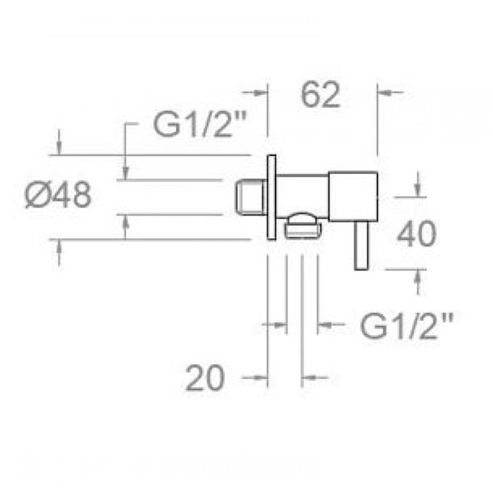 Robinet équerre De Régulation Avec Poignée, Robinet D'Arret (1/2" * 1/2") Pour Cuisine Et Salle,Chromé [Classe énergétique A