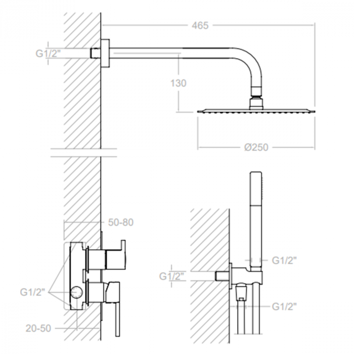 Raccords De Tuyau D'extension De Pommeau De Douche, G 1/2 Mâle Vers G 1/2 Femelle BSP Fileté En Acier Inoxydable Rond Pour Bras De Douche (40 Mm De Longueur, 2 Pièces) (25 Mm