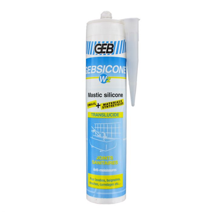 GEB - GEBSICONE W2 mastic 100% silicone d'étanchéité cartouche de
