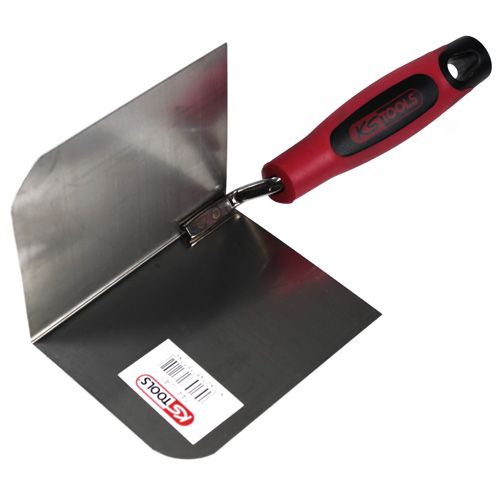 HARDY Truelle D’Angle Intérieur 8x6x6cm - Spatule Coudée Acier Inox Manche Bois Maçonnerie