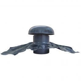 Chapeau de ventilation avec bande plomb Ø125mm - Gris ardoise - First Plast