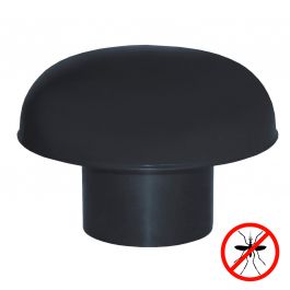 Chapeaux de ventilation PVC avec moustiquaire - Ardoise - Ø160mm