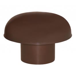 Chapeau de ventilation PVC sans moustiquaire - Marron - Ø100mm