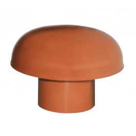 Chapeau de ventilation PVC sans moustiquaire - Rouge tuile - Ø125mm