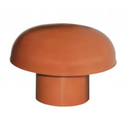 Chapeau de ventilation PVC sans moustiquaire - Rouge tuile - Ø125mm