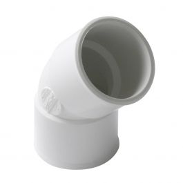Coude PVC blanc NICOLL Femelle Femelle 45° - Ø32