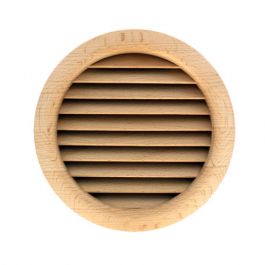 Grille ventilation ronde bois à encastrer Ø extérieur 130mm - Ø de perçage 125mm 