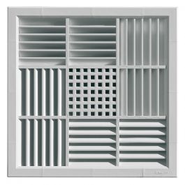 Grille ventilation carrée PVC pour faux-plafonds - 340x340mm - à encastrer