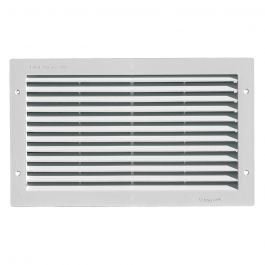 Grille ventilation rectangulaire PVC à encastrer + Fermeture + Moustiquaire - 380 x 230 mm