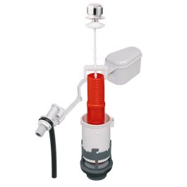 Kit Mécanisme Et Robinet Flotteur Pour Réservoir WC - Bouton Poussoir, Alimentation Latérale, Hauteur Réglable 190-490 Mm