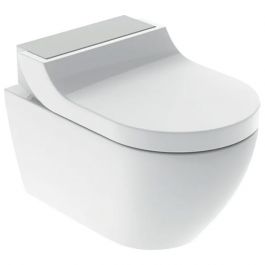 WC complet suspendu lavant Geberit AQUACLEAN Tuma Comfort - Acier inox brossé - Geberit