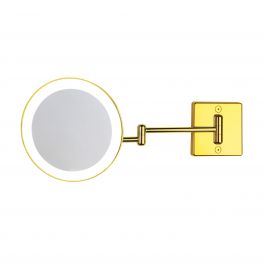 Miroir grossissant x2 à LED alimentation direct IP23 Discolo double bras or - Koh-I-Noor C352G2