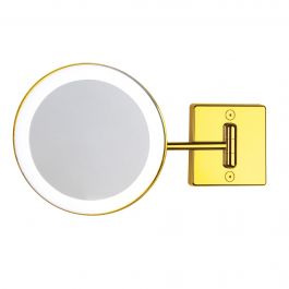 Miroir grossissant x3 à LED alimentation externe simple bras or - Koh-I-Noor C361G3