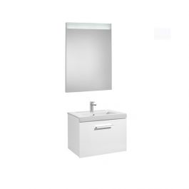 Pack Unik PRISMA 600 meuble 1 tiroir miroir LED - Blanc brillant - Roca