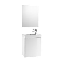 Pack Unik MINI 450 - lave-mains + miroir + armoire - Blanc brillant - Roca