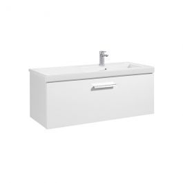Meuble Unik PRISMA 1100 - 1 tiroir + lavabo à droite - Blanc brillant - Roca