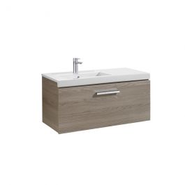 Meuble Unik PRISMA 900 - 1 tiroir + lavabo à gauche - Frêne - Roca