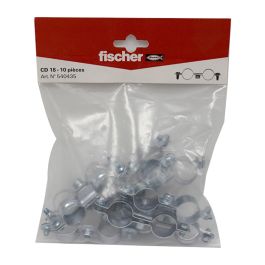 Colliers Double Isophoniques Fischer 7x150 Mm - Lot De 25, En Acier Zingué, Pour Tuyauteries Cuivre, Acier, PER, Anti-bruit - 9