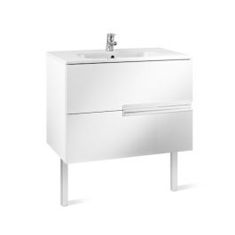 Meuble Unik VICTORIA-N 800 - meuble + lavabo - Blanc brillant - Roca
