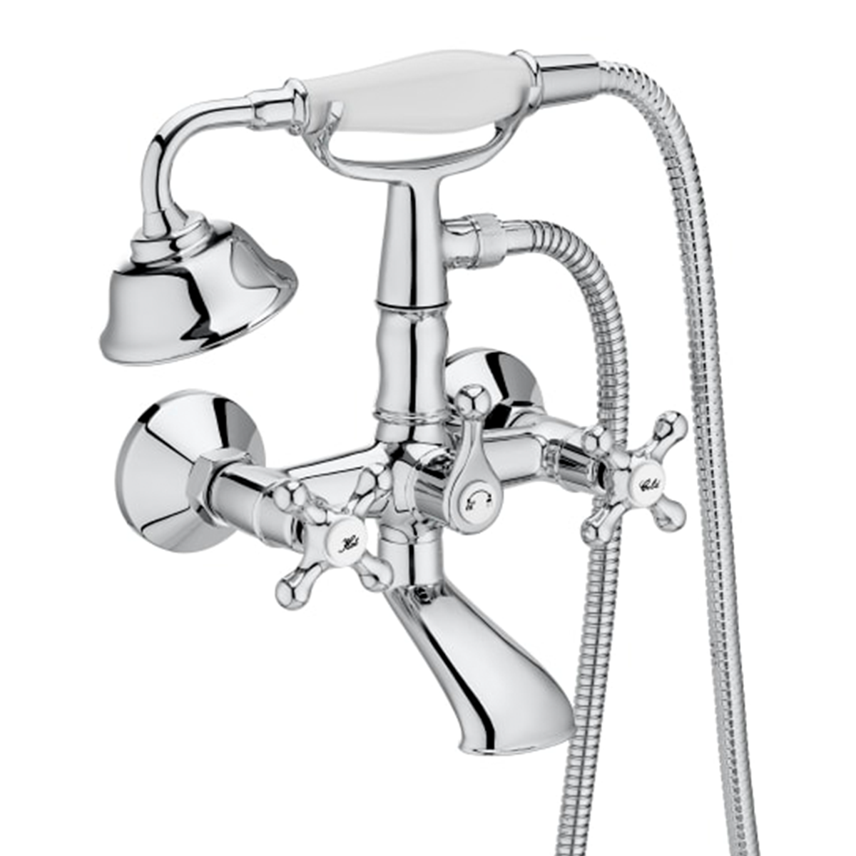 Lot Robinetterie Bain Samuel Heath édouardien, Chromée, Forme Ronde