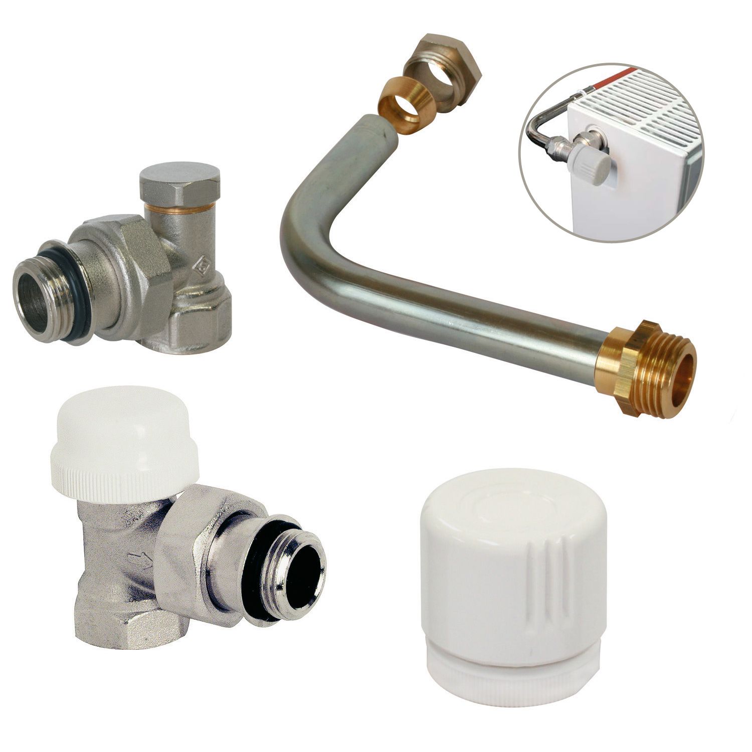 Kit raccordement radiateur avec corps thermostatique à visser Mâle 1/ — free download