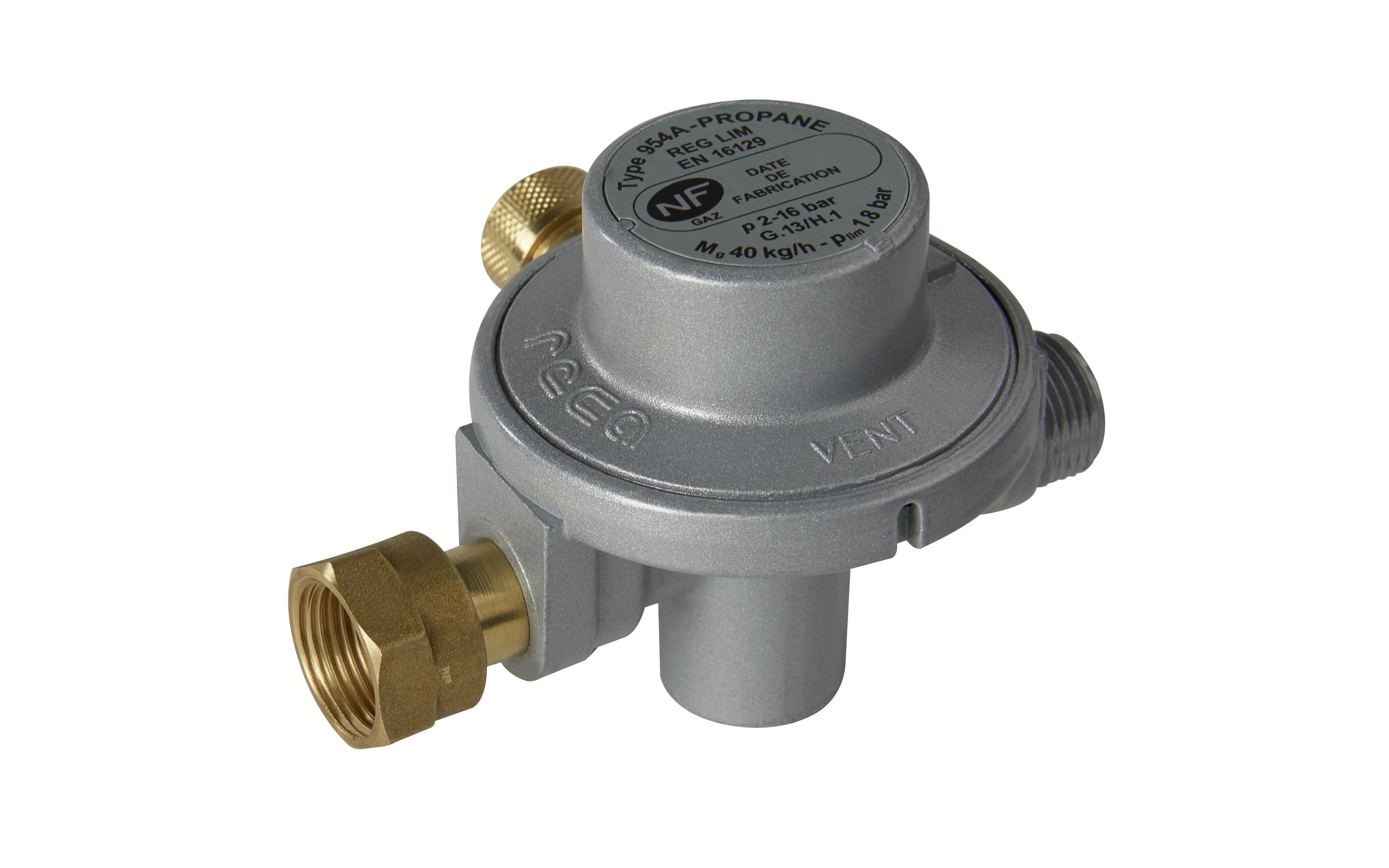 Détendeur Propane Favex NF - Débit 1,5 Kg/h, Pression 37 Mbar, Raccord écrou Bouteille, Sortie Mâle 20 X 150