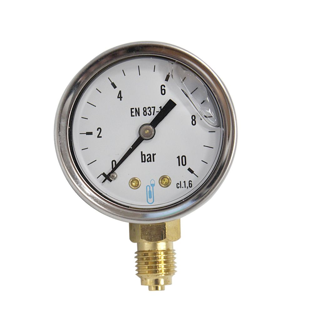 Manométre Raccord En Inox,Plage De Pression 0…4 BAR, Raccordement G1/4 B Vertical Sec Diam 63mm
