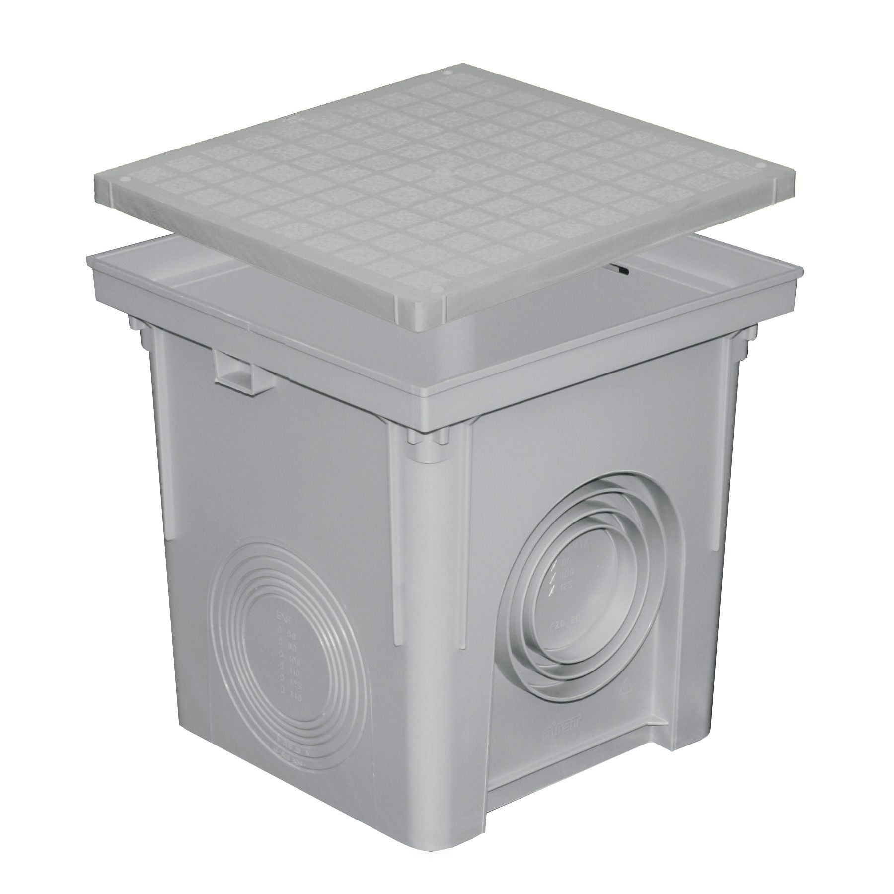 Regard polypropylène 300x300mm + couvercle pour descente eau pluviale