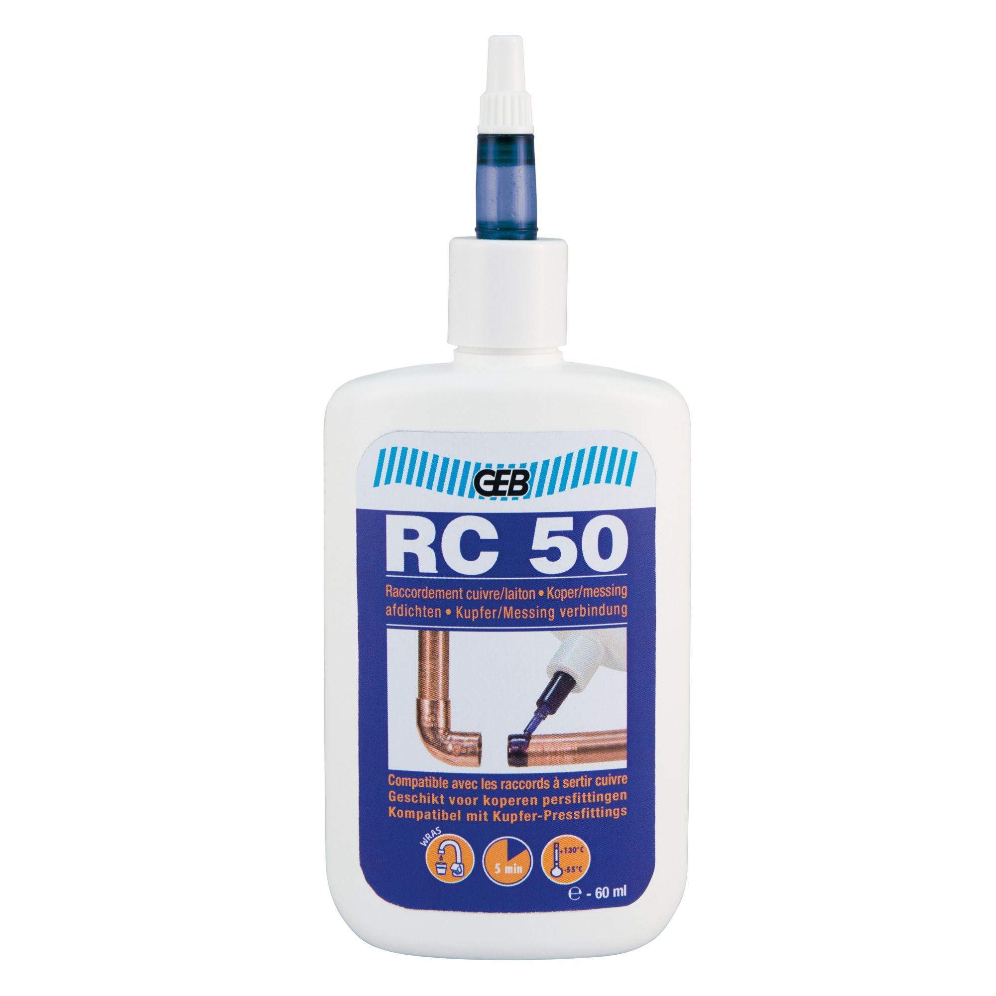 colle rc 50 geb raccorde sans soudure le cuivre et laiton