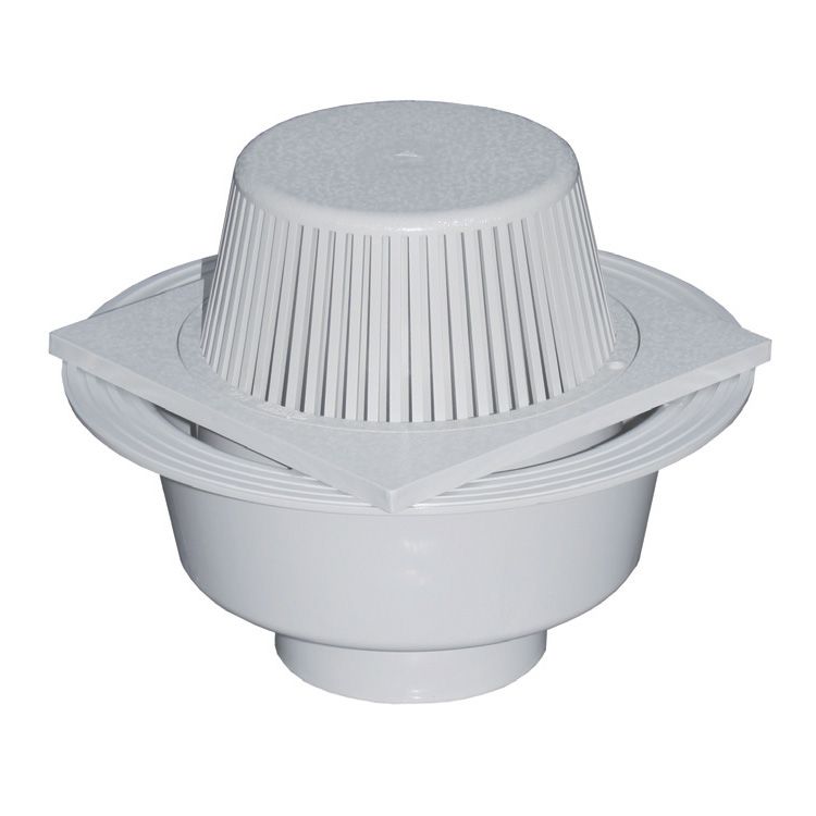Siphon D'Évacuation Bricoloco Pour Terrasse - PVC 10x10cm - Grille Amovible - Débit 100L/min - Compatible Tubes 32/40mm