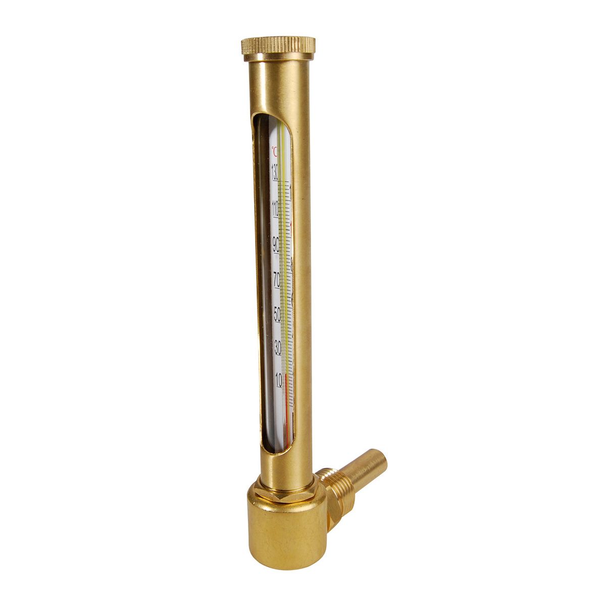 THERMOMETRE CHAUFFAGE EQUERRE A LIQUIDE ROUGE PLONGE 60 MM CGR