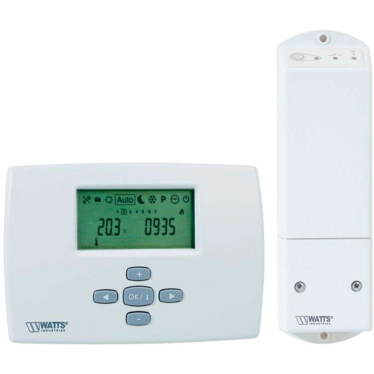 Thermostat d'ambiance onde radio BT-DP02RF digital programmable + récepteur  - Watts