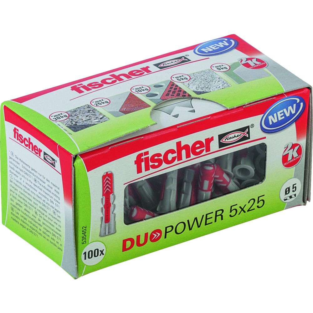 100 chevilles Fischer Duopower ø6 mm