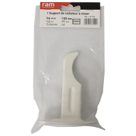 Support à visser pour radiateur en fonte type rideau - Longueur axe 90 mm - Longueur totale 120 mm - Ram