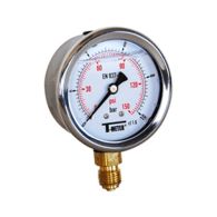 Manomètre boitier inox à bain de glycérine RADIAL Mâle 1/2