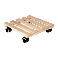 Support à roulette carré 40 cm en bois de hêtre - EDA