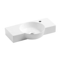 Vasque céramique Lave-Mains à fixer VENECIA - Blanc Brillant - L600 x l335 x H100 mm - Bathco
