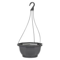Suspension AERIA percée Ø27 cm, avec soucoupe, hauteur 47 cm, Volume 4,5 L, Gris anthracite - EDA