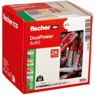 Boîte de 100 chevilles universelle Duopower Ø6 x 50 mm - Fischer