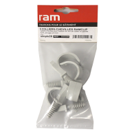 5 colliers cheville RAMCLIP Simple gris pour tube Nu Ø26 à 28 et Prégainé Ø16 - RAM
