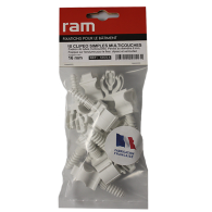 10 CLIPEO simple blanc pour tube multicouche nu Ø16 - RAM