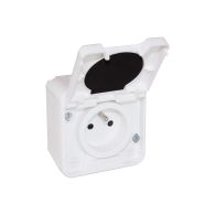 Prise 2P+T complet - étanche IP55 - OXXO Blanc - Eur'Ohm
